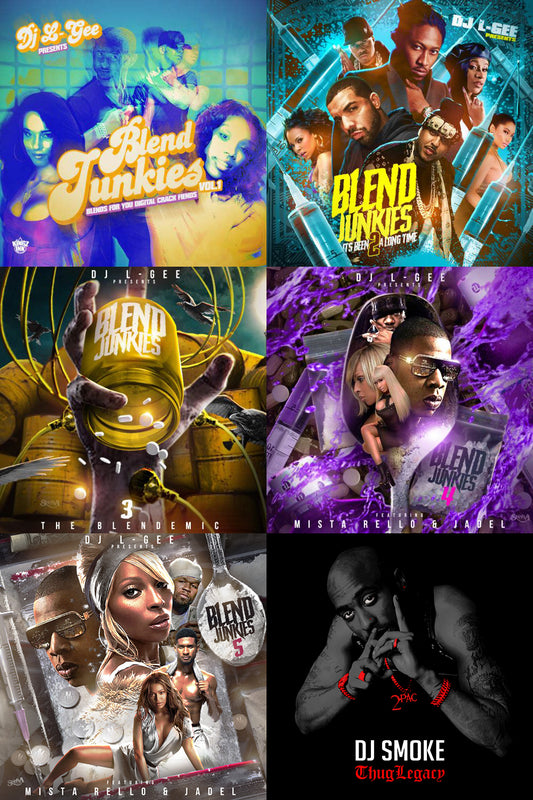 6 Hip Hop & R&B blend mixtapes with a non-stop 2Pac mixtape on USB Flash Thumb Drive