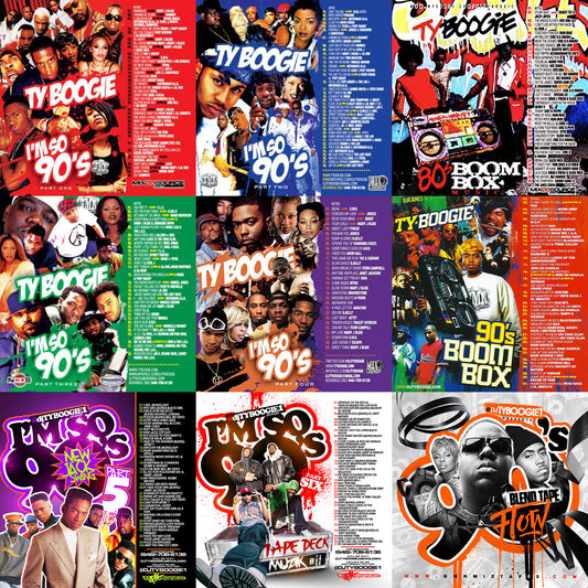 DJ Ty Boogie-I'm So 90's Parts 1-6, 80's & 90's Boom Box, and 90's Blend Tape Flow on USB Flash Thumb Drive