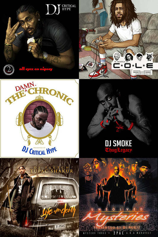 6 blend mixtapes with 2Pac, J.Cole, Kendrick Lamar & Nipsey Hu$$le on USB Flash Thumb Drive